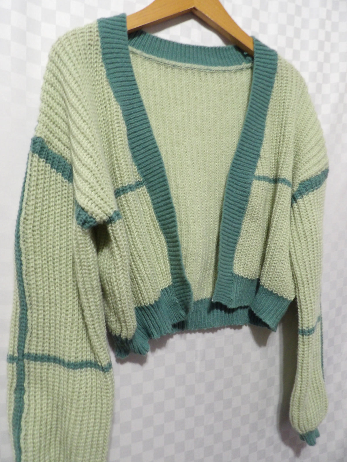 Green & Blue Cropped Cardigan | S