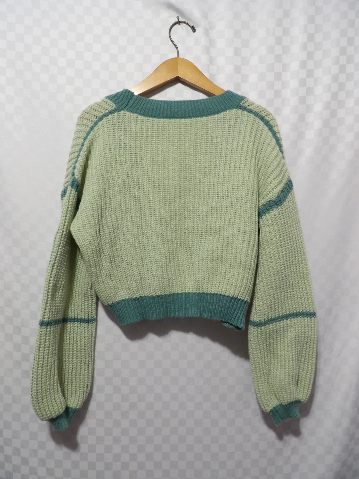 Green & Blue Cropped Cardigan | S