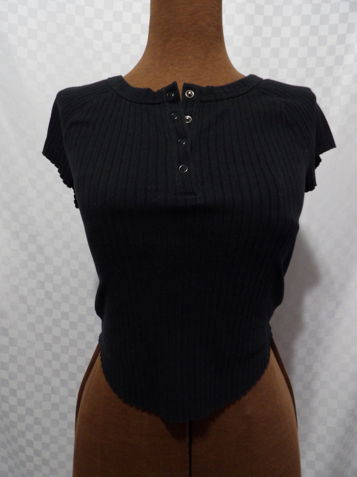 AMERICAN EAGLE Hey Baby Cropped Henley Tee | S