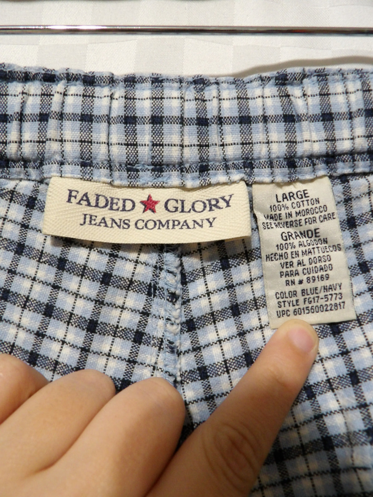 FADED GLORY Vintage Plaid Pajama Shorts | L