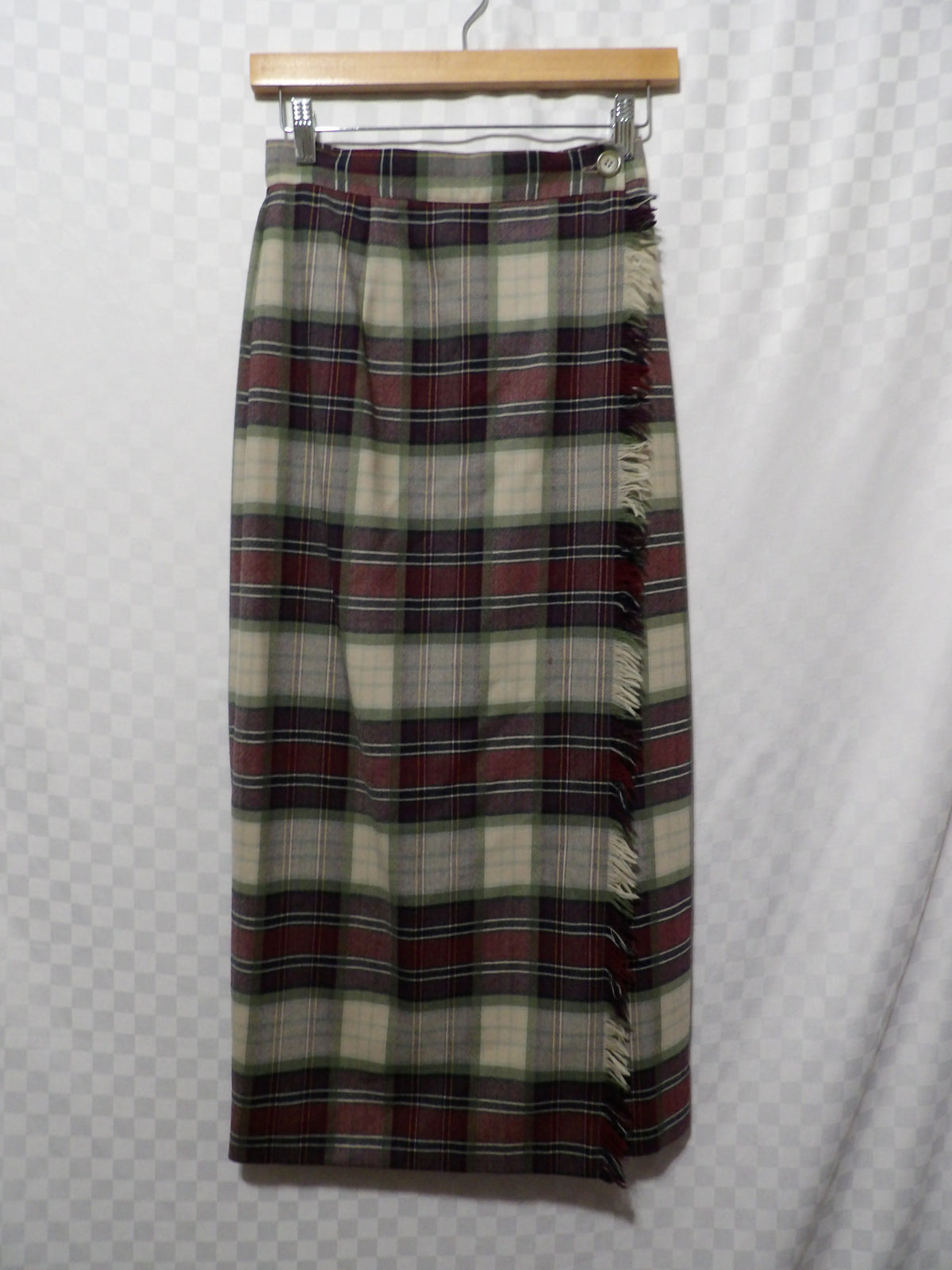 TALBOTS Vintage Wool Plaid Wrap Skirt | 4