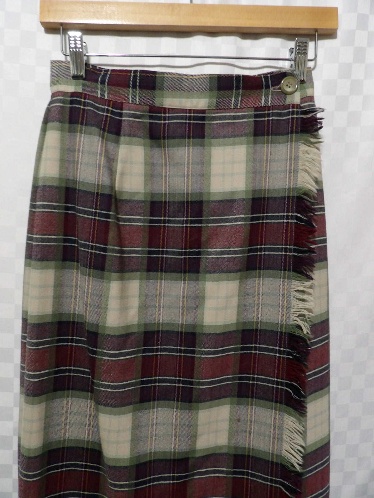 TALBOTS Vintage Wool Plaid Wrap Skirt | 4