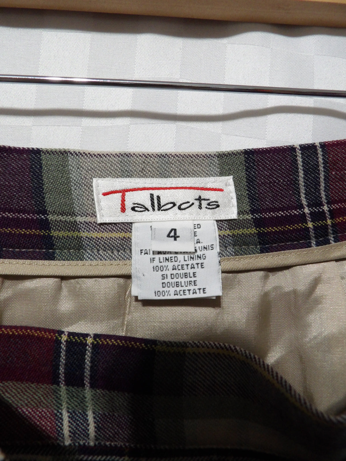 TALBOTS Vintage Wool Plaid Wrap Skirt | 4