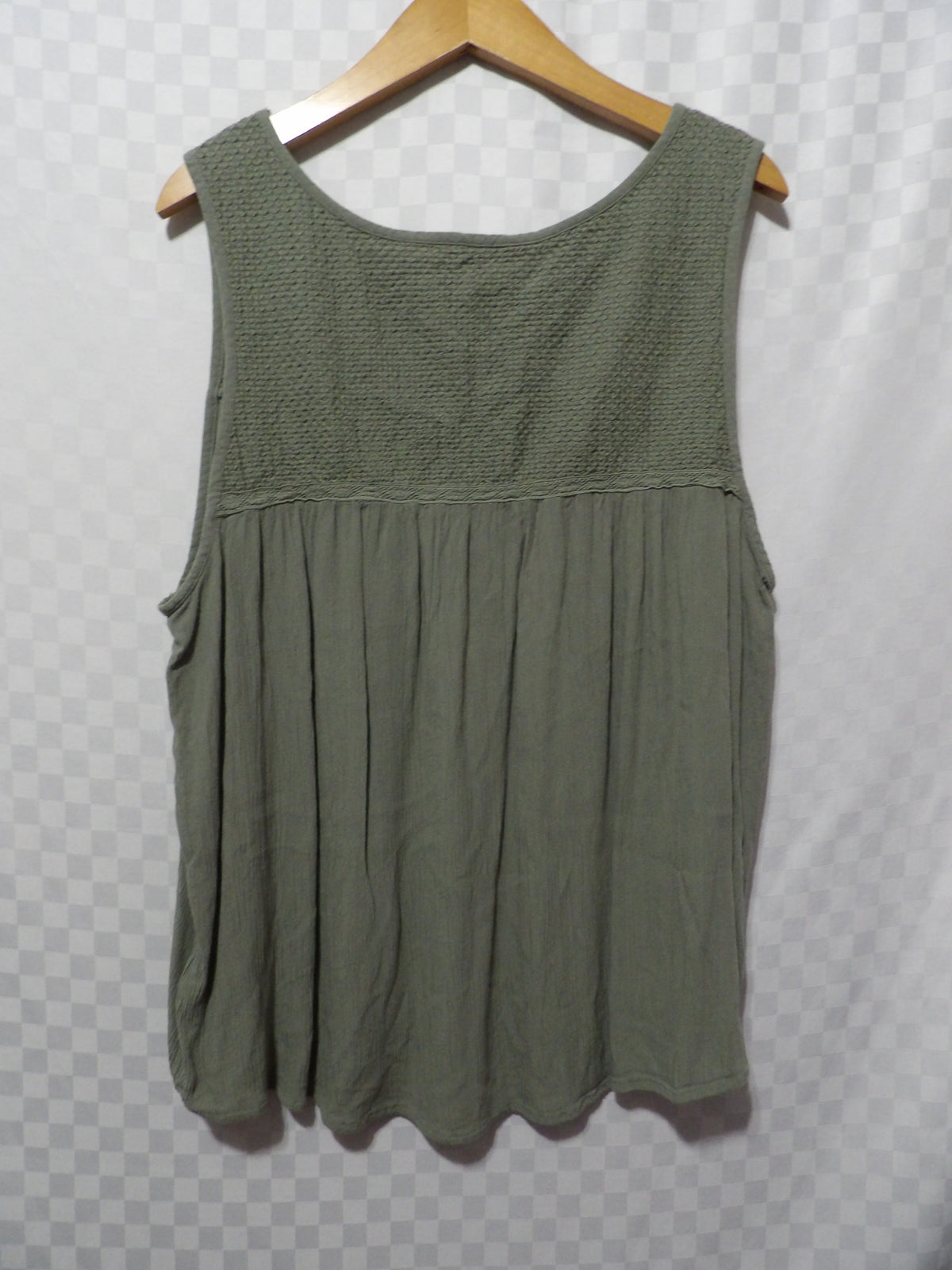 SONOMA Green Embroidered Flowy Tank Top | 2X