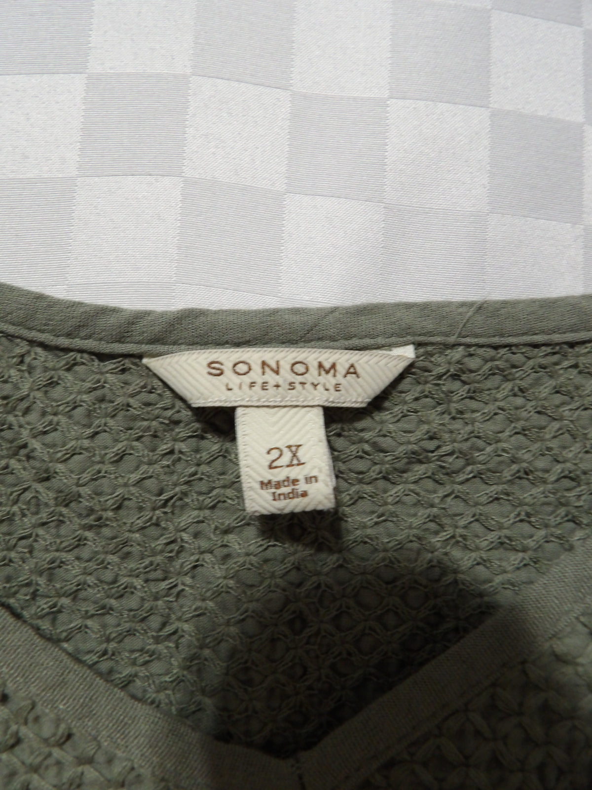 SONOMA Green Embroidered Flowy Tank Top | 2X