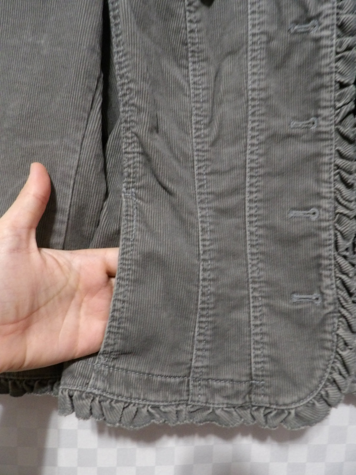 LOFT Ruffly Corduroy 3/4 Sleeve Jacket | 4