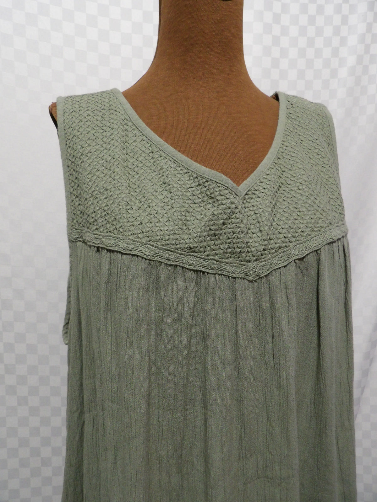 SONOMA Green Embroidered Flowy Tank Top | 2X