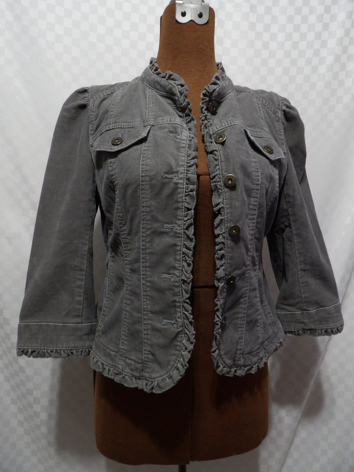 LOFT Ruffly Corduroy 3/4 Sleeve Jacket | 4