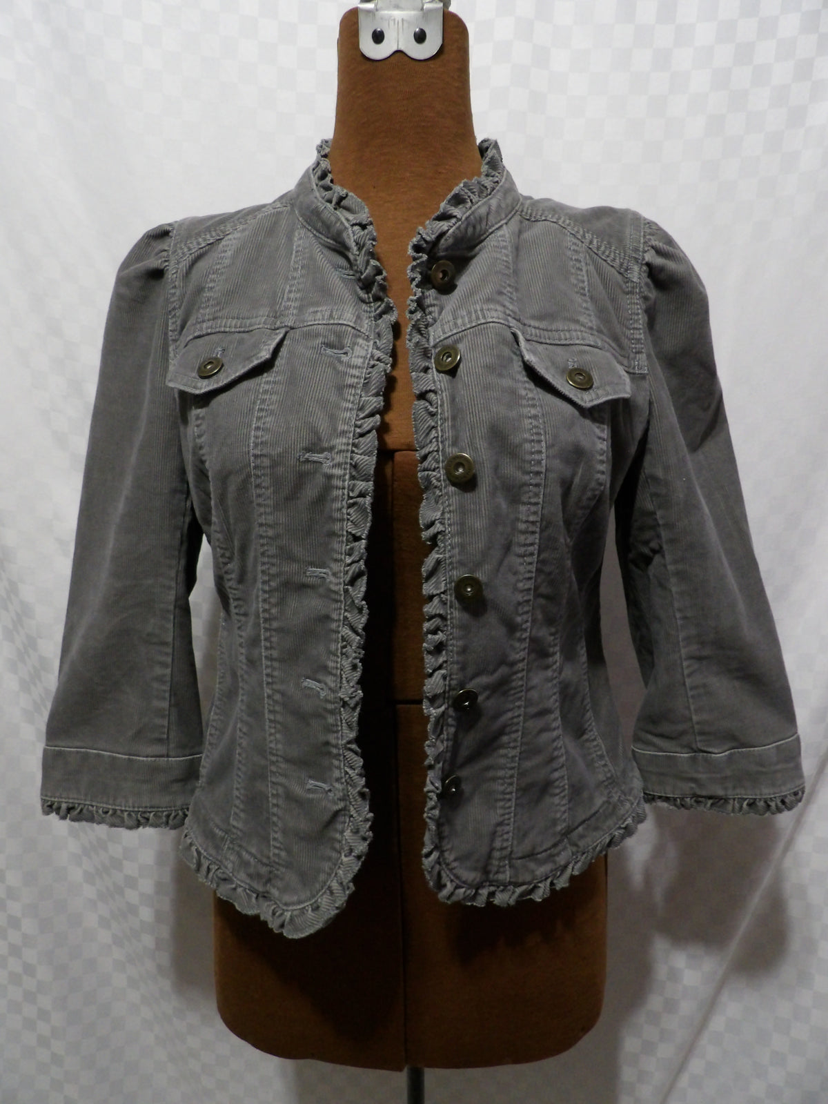LOFT Ruffly Corduroy 3/4 Sleeve Jacket | 4