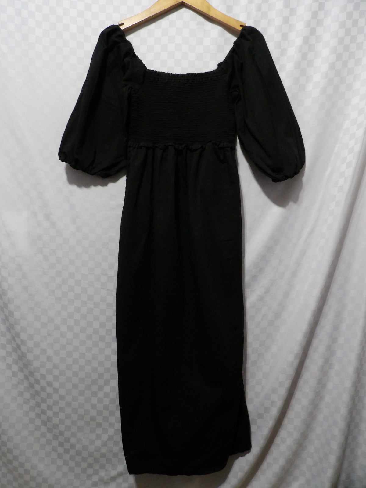 FREE ASSEMBLY Smocked Midi Dress w/ Puffy Sleeves | S