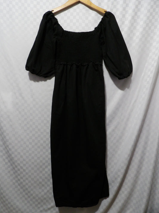 FREE ASSEMBLY Smocked Midi Dress w/ Puffy Sleeves | S