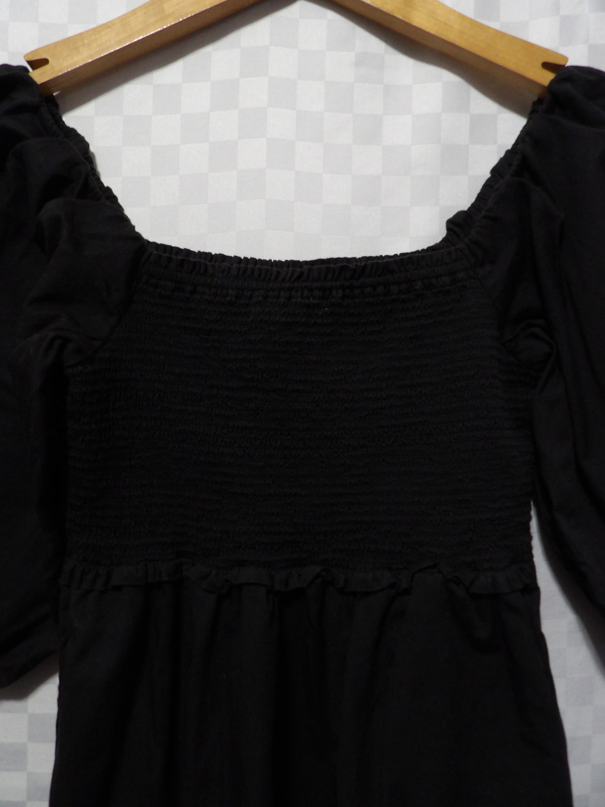 FREE ASSEMBLY Smocked Midi Dress w/ Puffy Sleeves | S