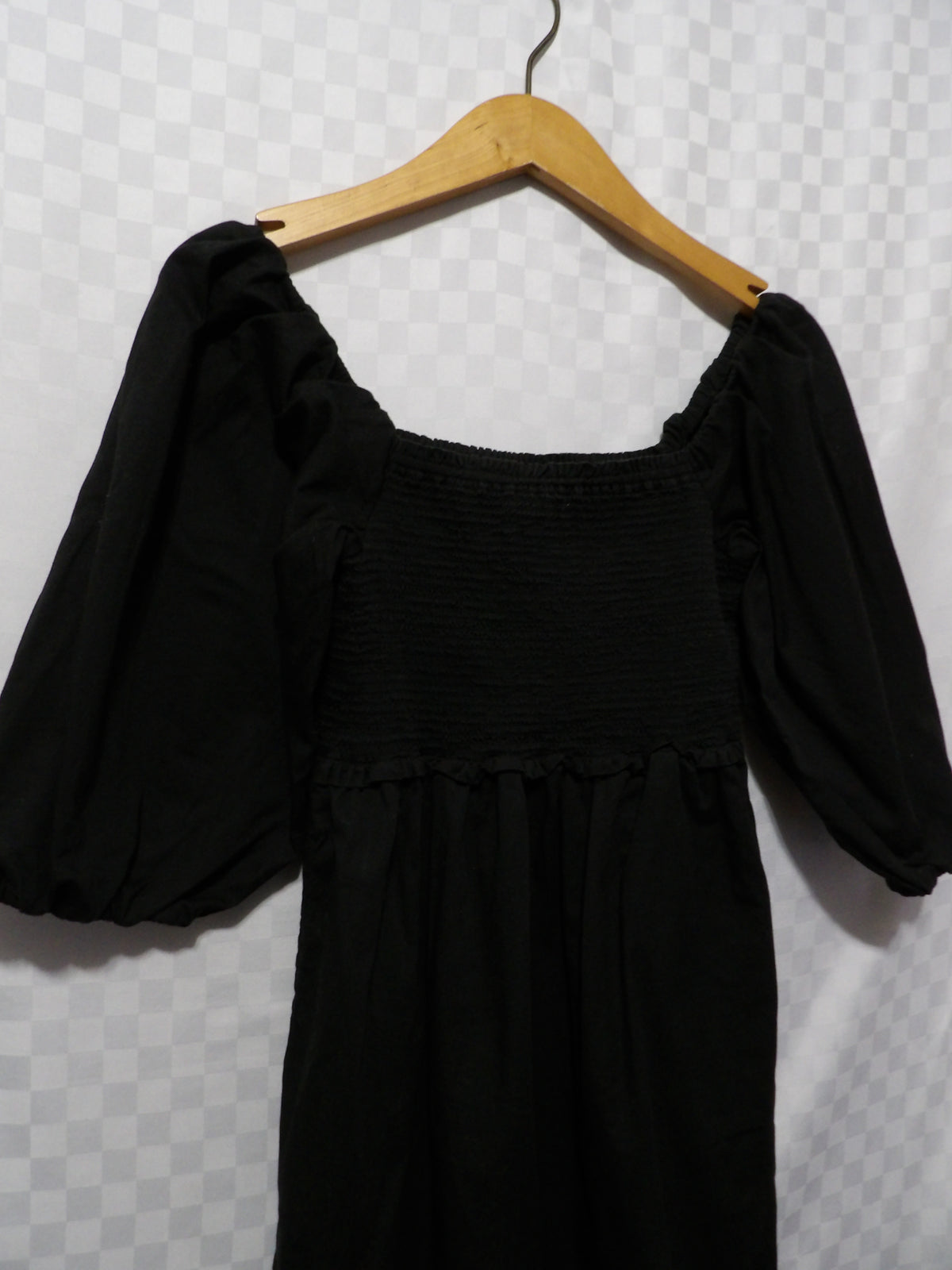FREE ASSEMBLY Smocked Midi Dress w/ Puffy Sleeves | S