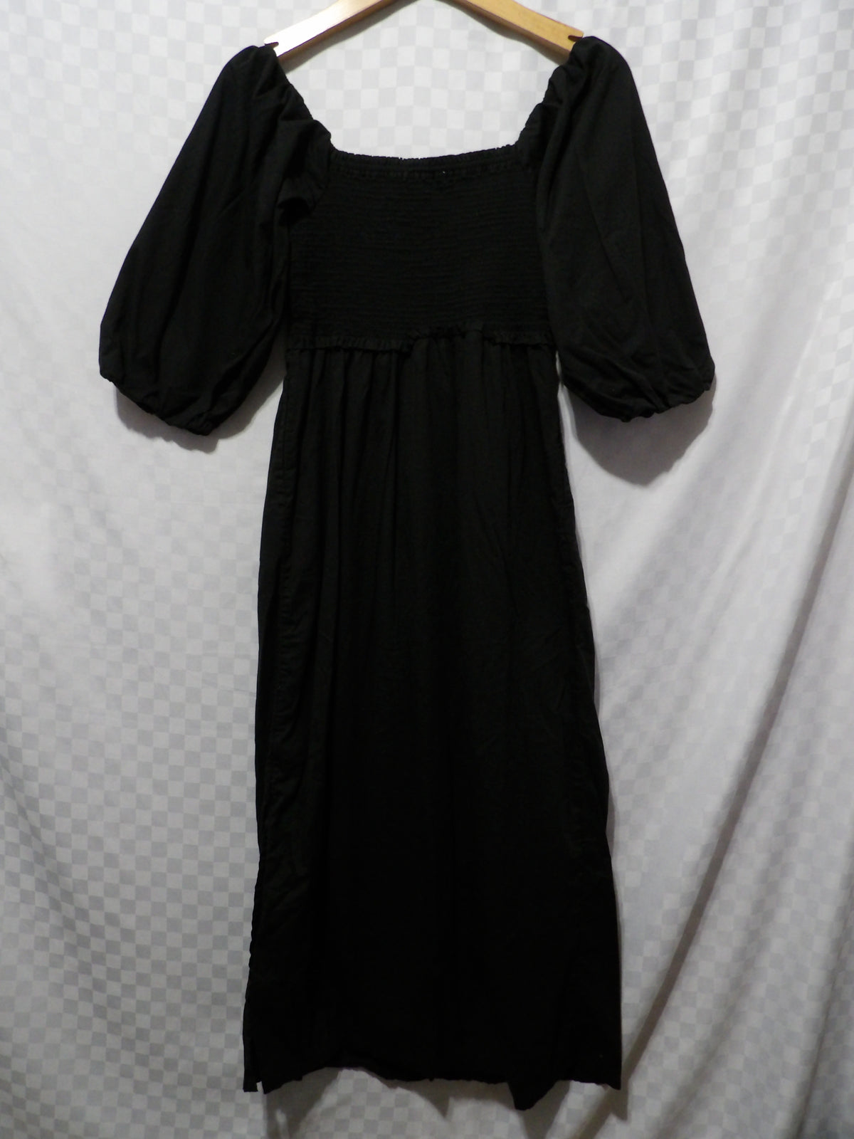 FREE ASSEMBLY Smocked Midi Dress w/ Puffy Sleeves | S