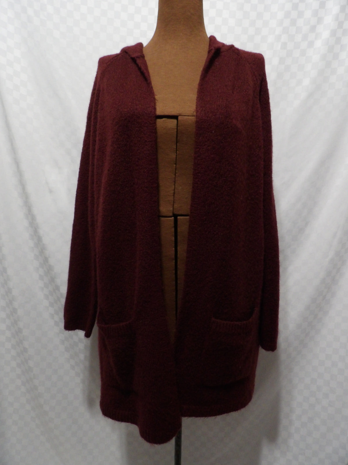 REWIND Burgundy Hooded Cardigan | XL