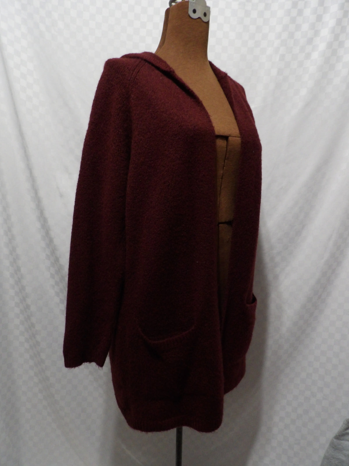 REWIND Burgundy Hooded Cardigan | XL