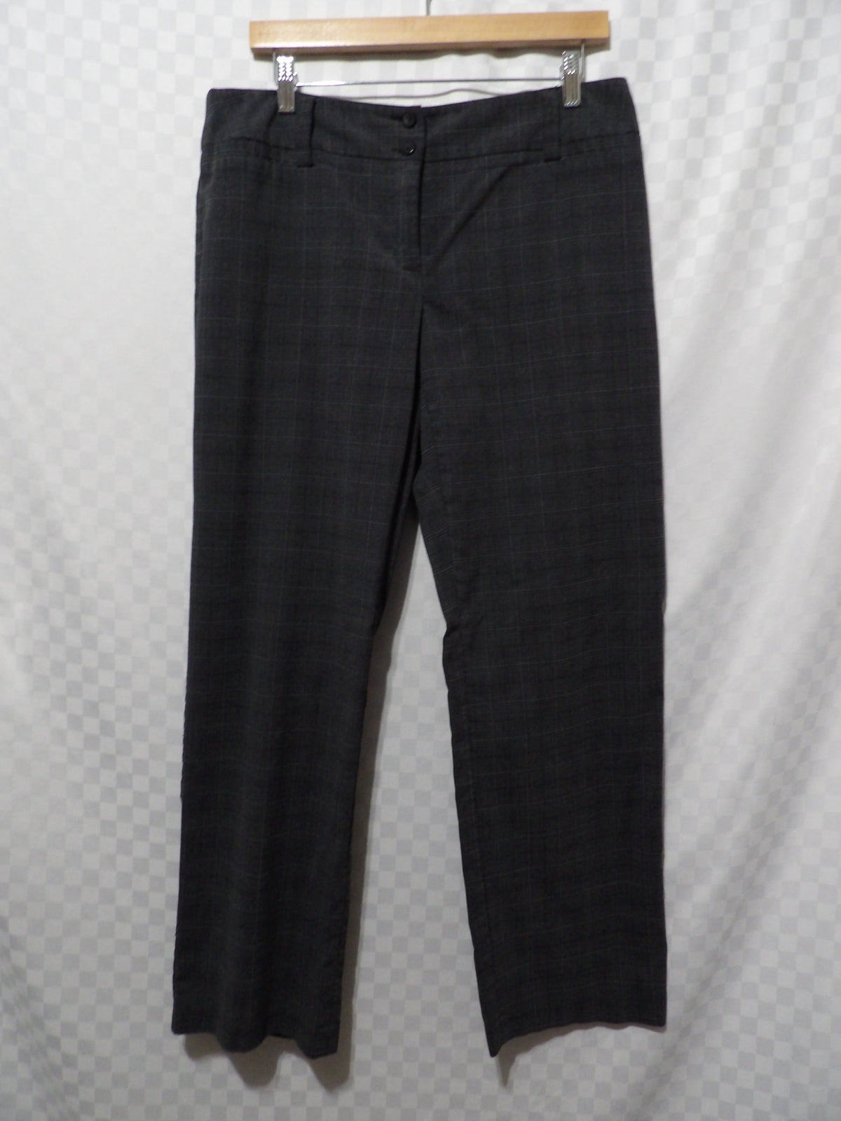 AB STUDIO Vintage Dark Gray Plaid Pants | 10