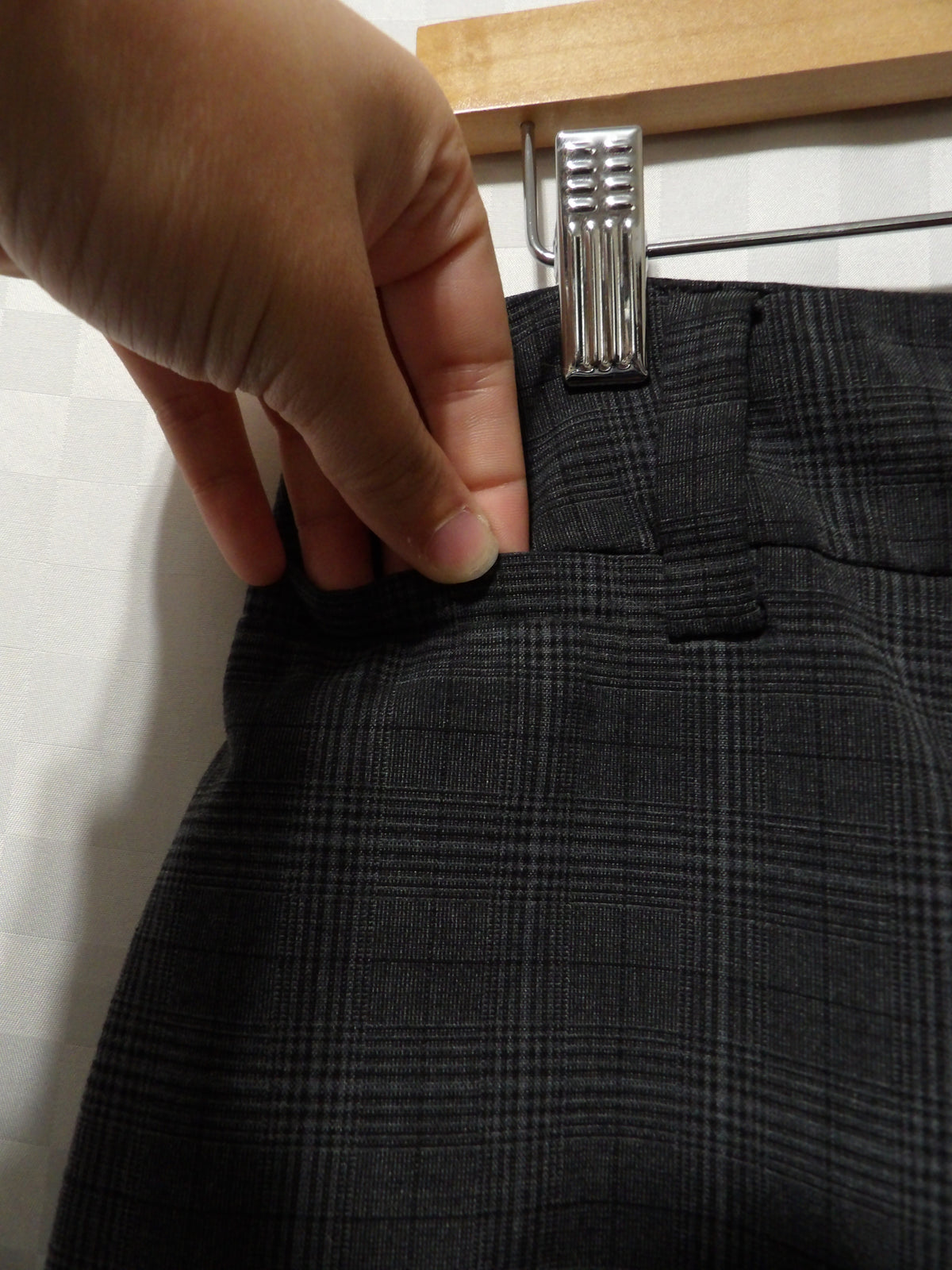 AB STUDIO Vintage Dark Gray Plaid Pants | 10
