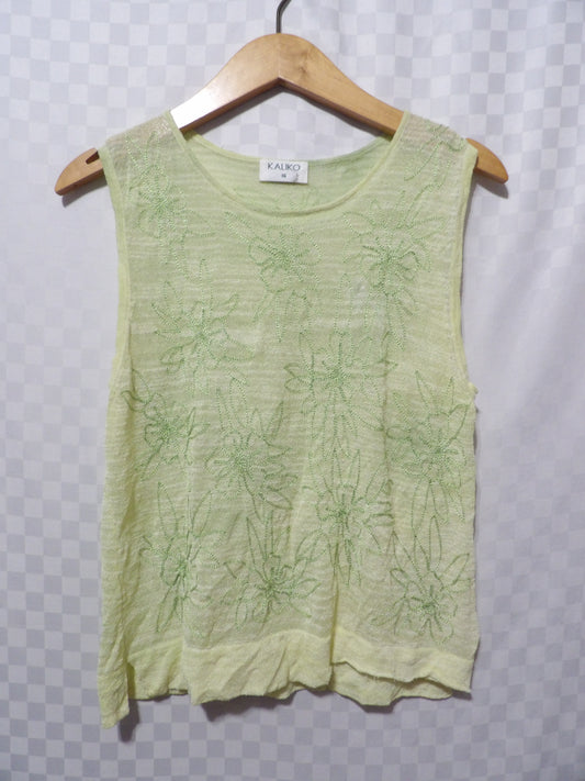 KALIKO Vintage Embroidered Floral Tank Top | 16