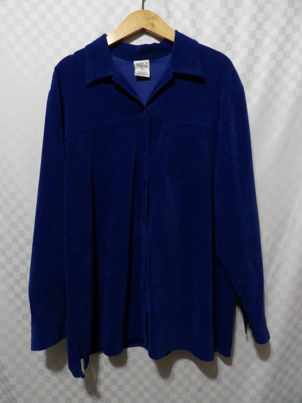 ALLISON DALEY Vintage Cobalt Blue Button Up | 22W