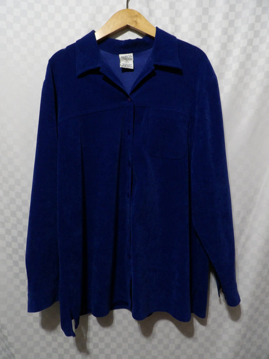 ALLISON DALEY Vintage Cobalt Blue Button Up | 22W