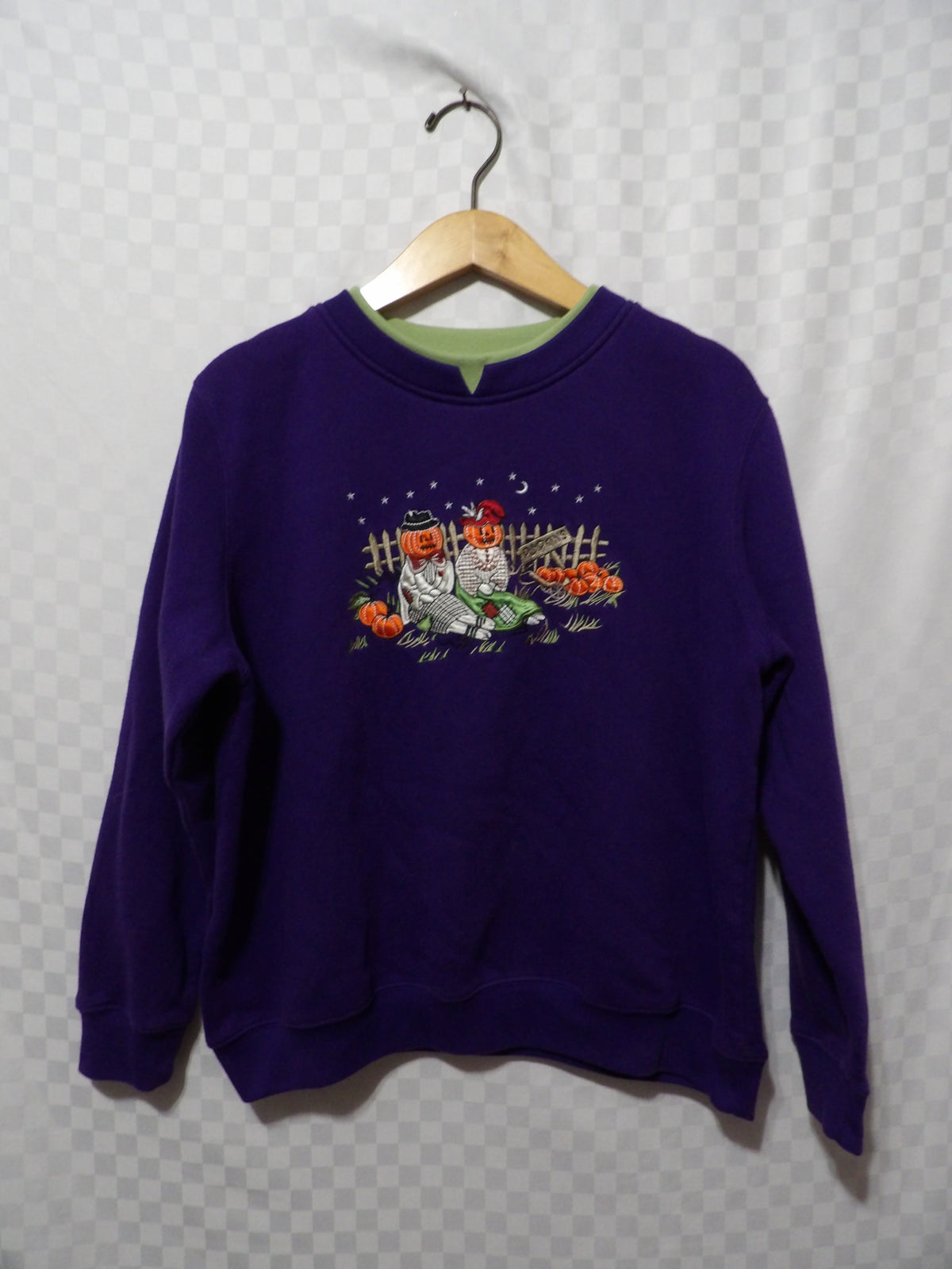 SHENANIGANS Vintage Embroidered Halloween Pumpkin Crewneck | M