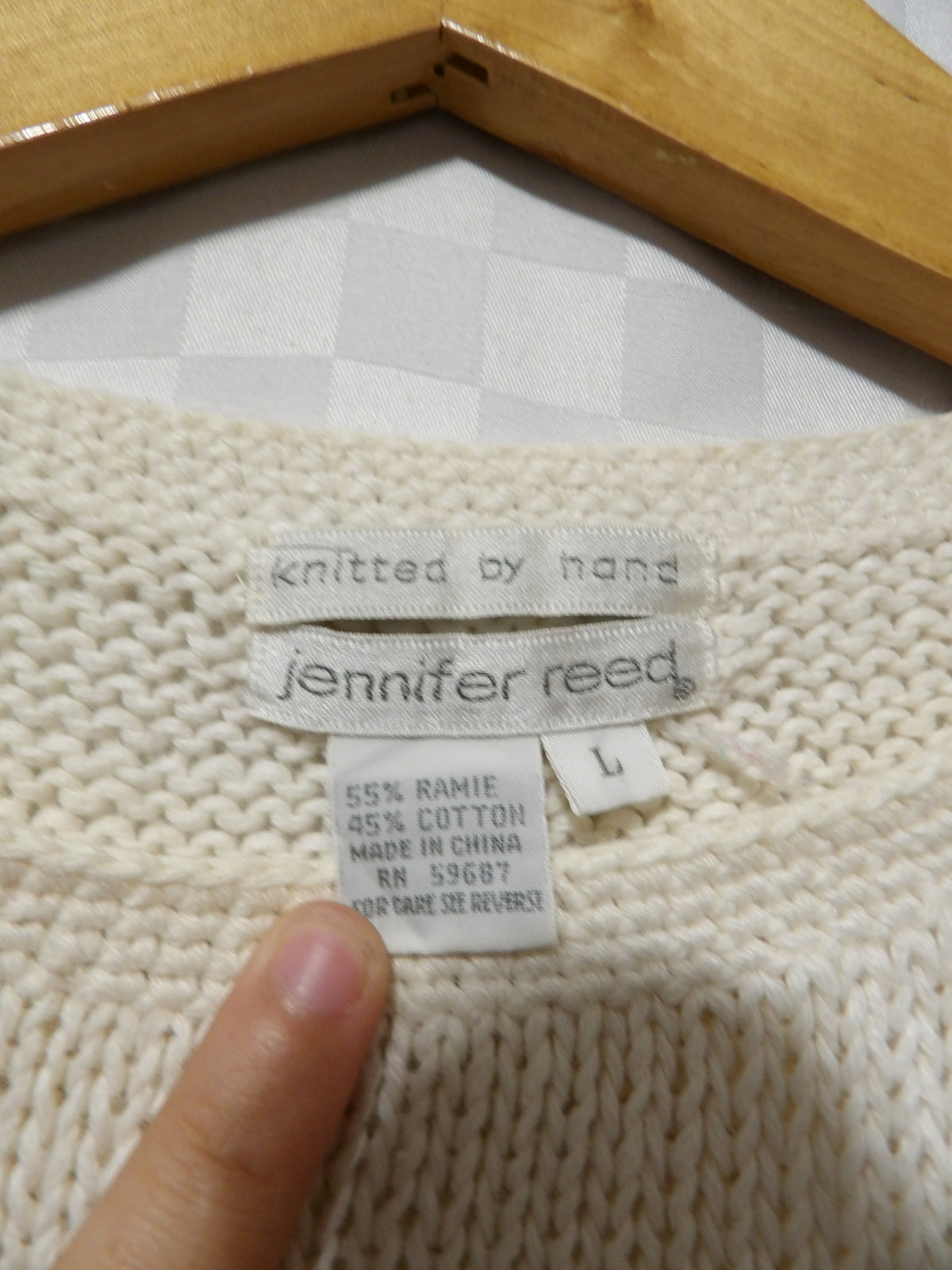 JENNIFER REED Vintage Hand Knit Sweater Top | L