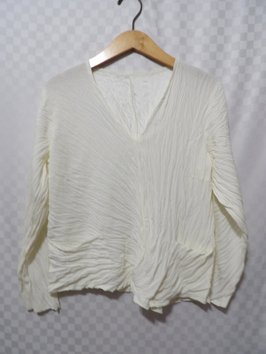 BABETTE Vintage Crinkled Plisse Blouse | S