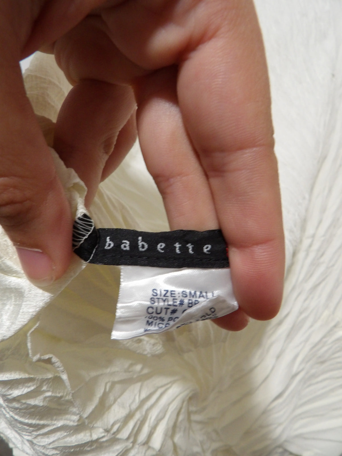 BABETTE Vintage Crinkled Plisse Blouse | S