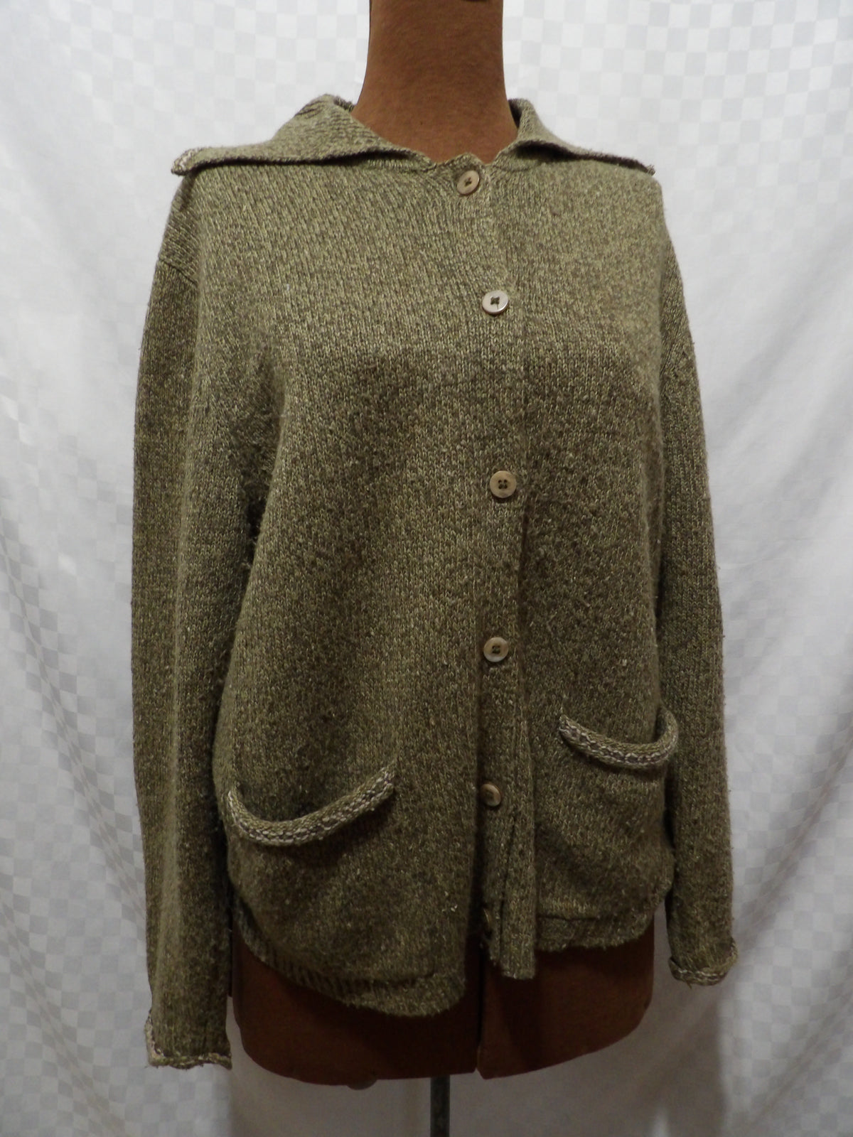 WOOLRICH Vintage Green Button Up Cardigan | L