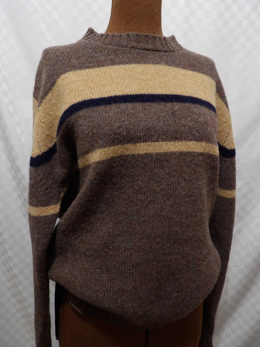 ALAN PAINE Vintage Shetland Wool Striped Sweater | L