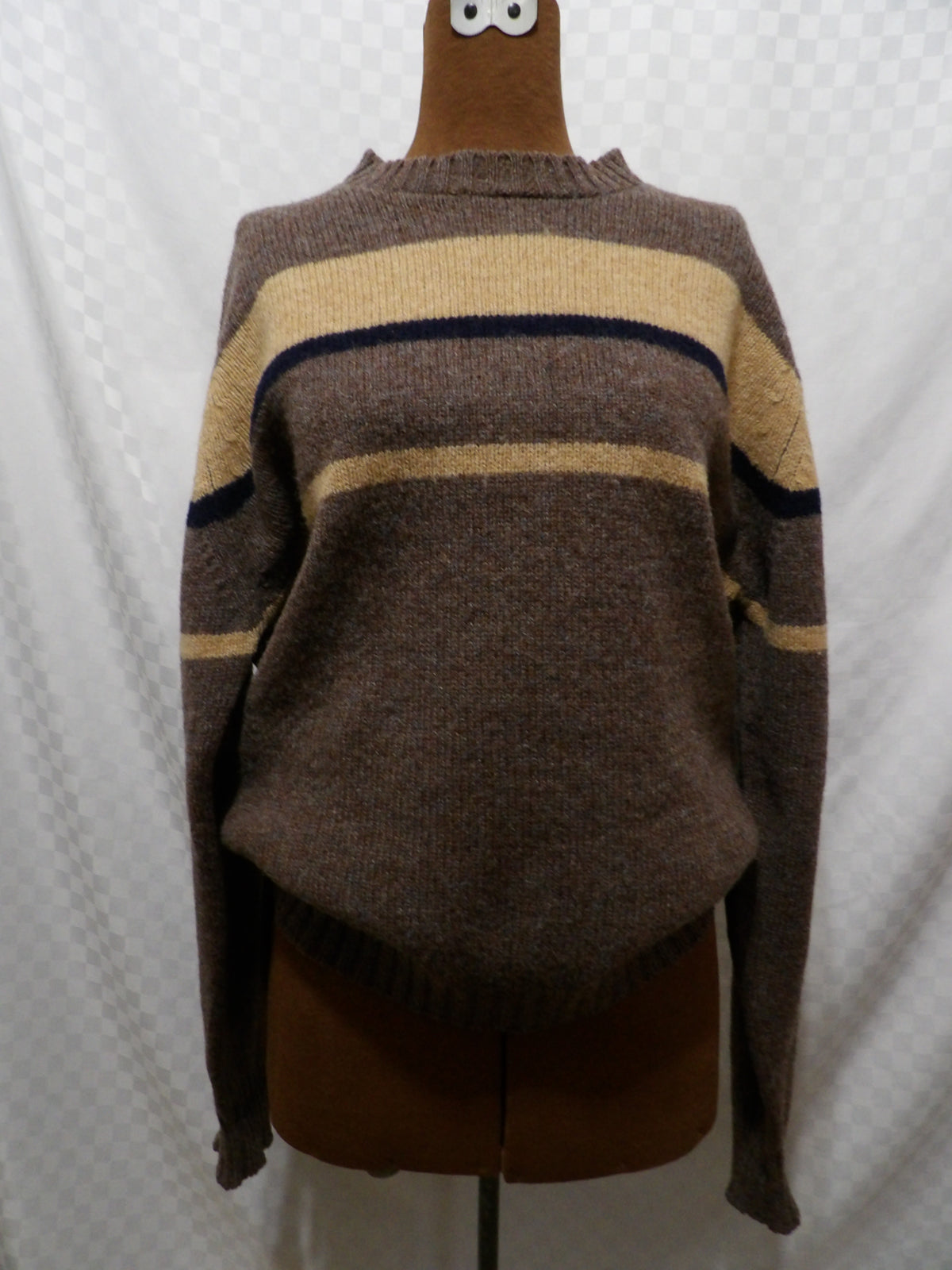 ALAN PAINE Vintage Shetland Wool Striped Sweater | L