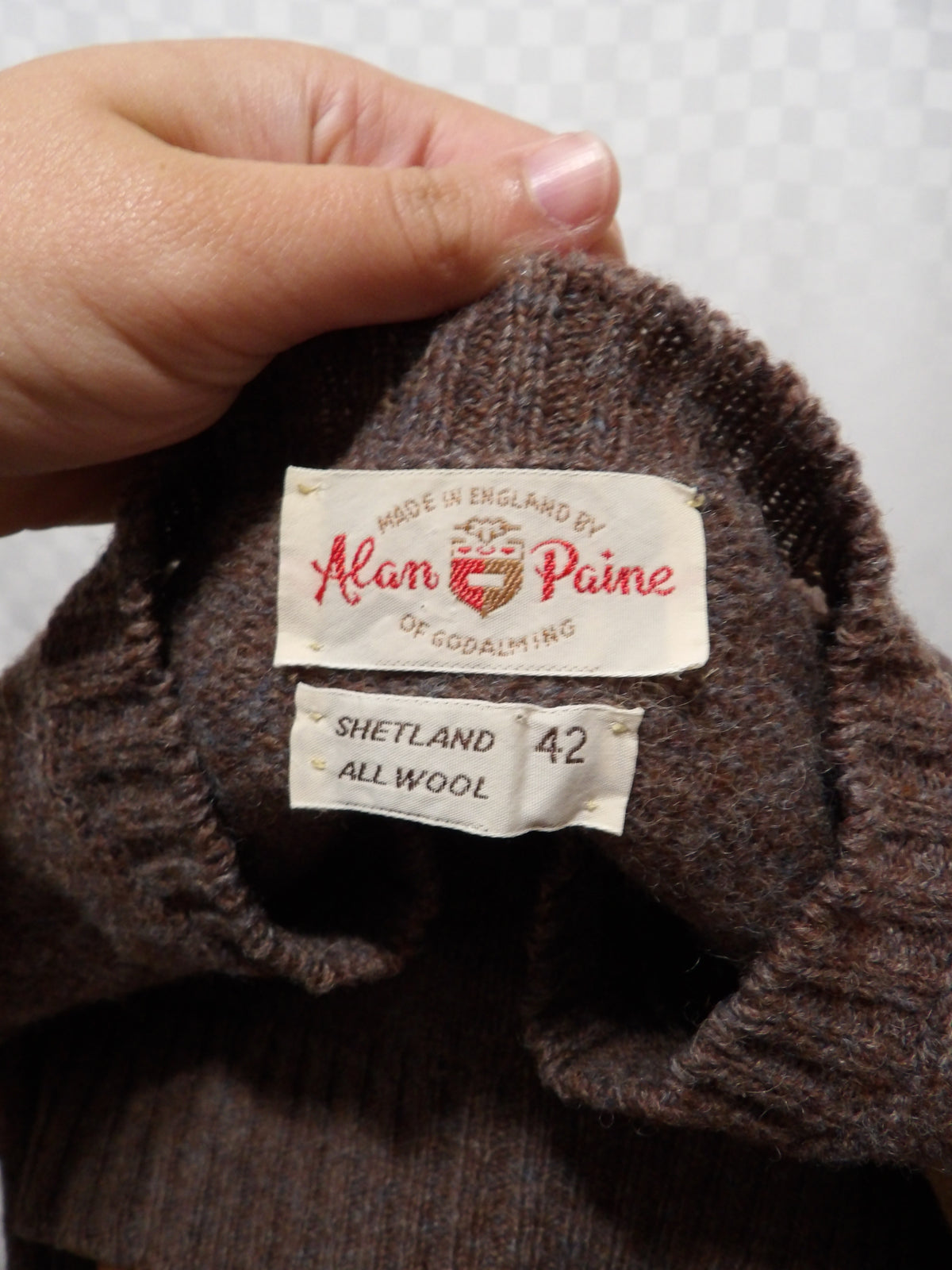 ALAN PAINE Vintage Shetland Wool Striped Sweater | L
