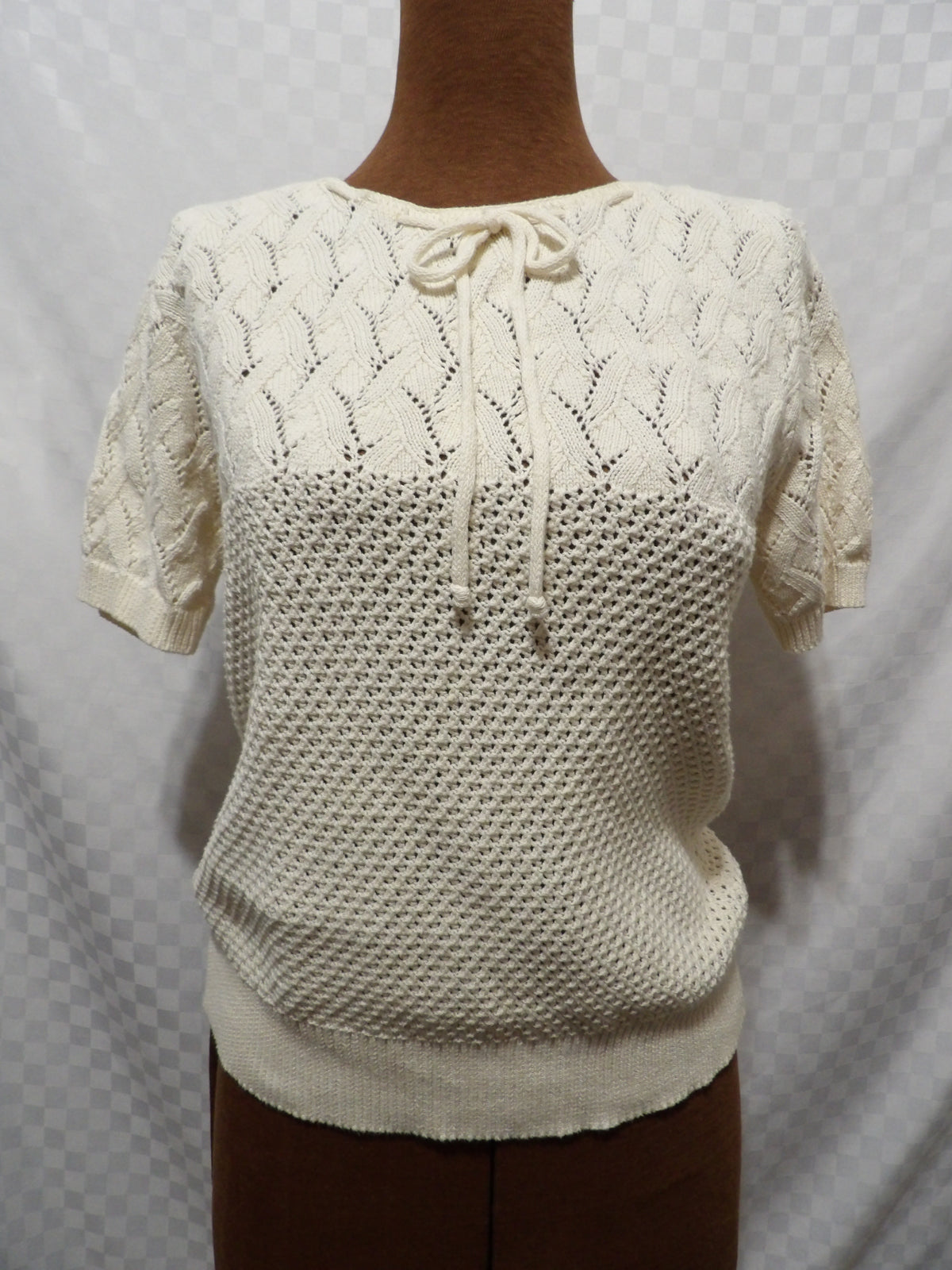 Handmade Cream Knit Blouse | M