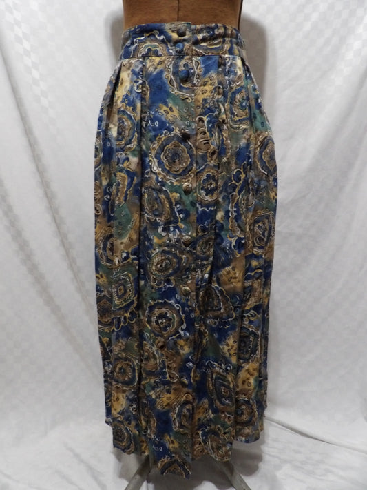 M.J. CARROLL Vintage Paisley Midi Skirt | S