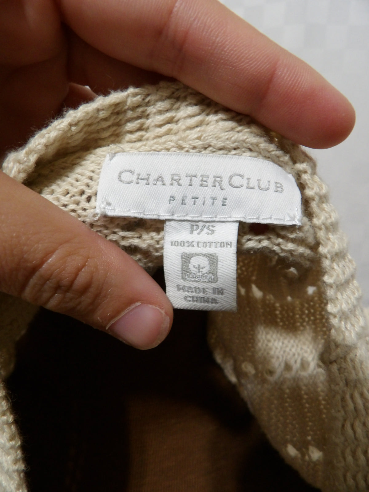 CHARTER CLUB Vintage Short Sleeve Knit Cardigan | PS