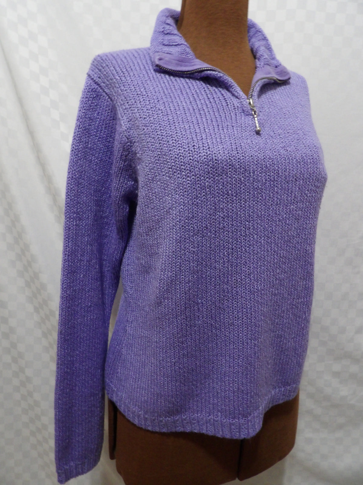 PBJ SPORT Vintage Purple Knit Quarter Zip Sweater | SP