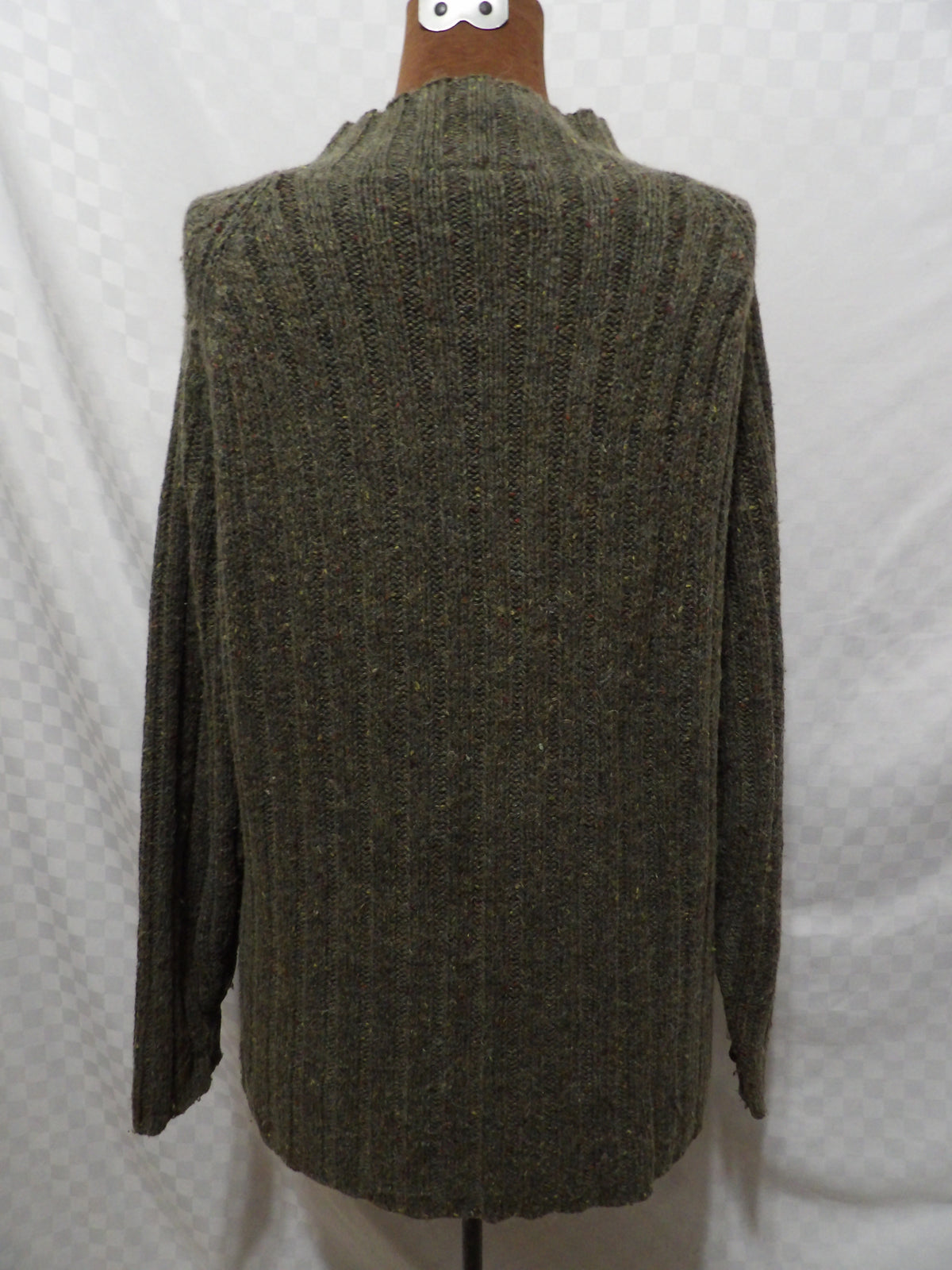 OXFORD & FULHAM Vintage Ribbed Mock Neck Wool Sweater | M