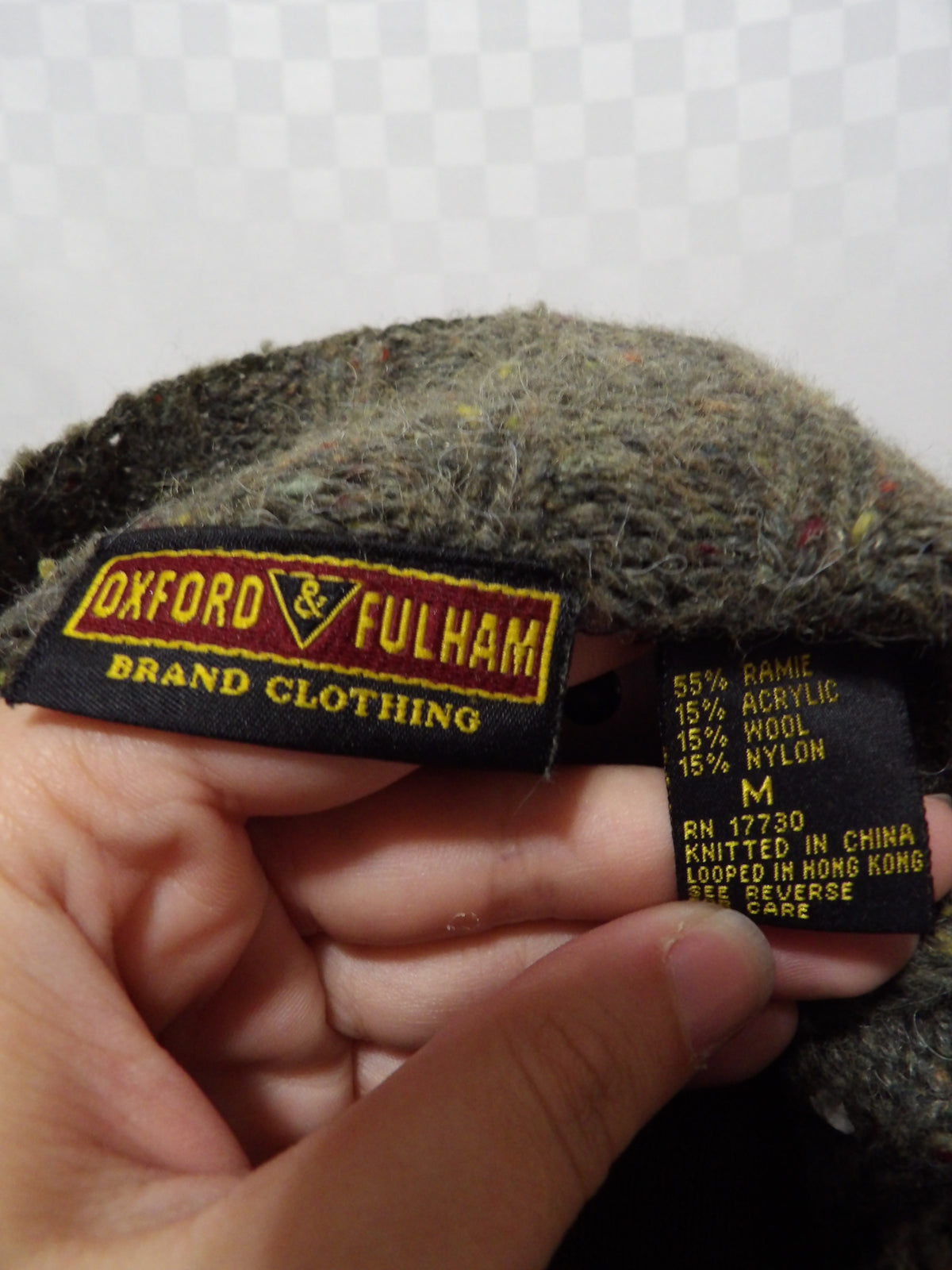 OXFORD & FULHAM Vintage Ribbed Mock Neck Wool Sweater | M