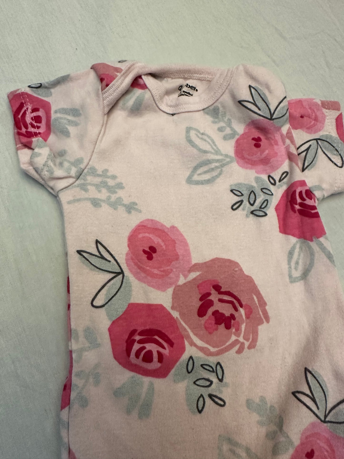 GERBER Floral Onesie | 0-3M