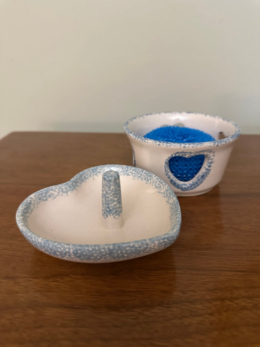 SPONGEWARE Heart Ring Holder + Scrubby Holder Set