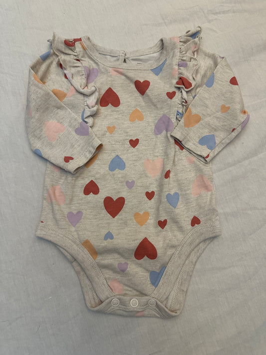 GARANIMALS Heart Long Sleeve Onesie | 3-6M