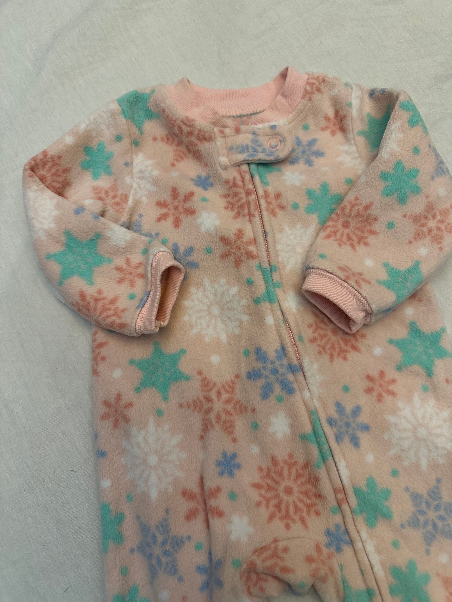 LULLABY Fleece Colorful Snowflake Sleeper | 0-3M