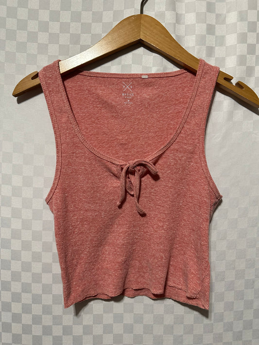 PACSUN Ribbed Coral Cropped Tank Top | M