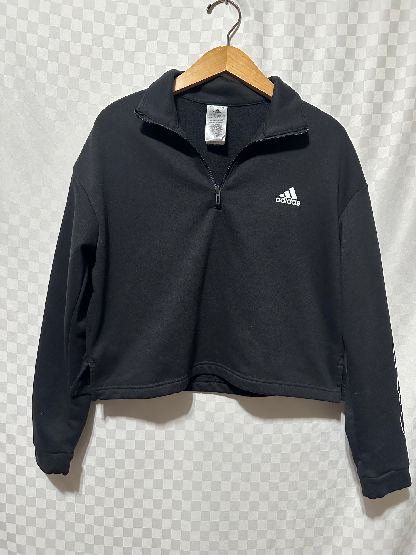 ADIDAS Cropped Quarter Zip Pullover | L