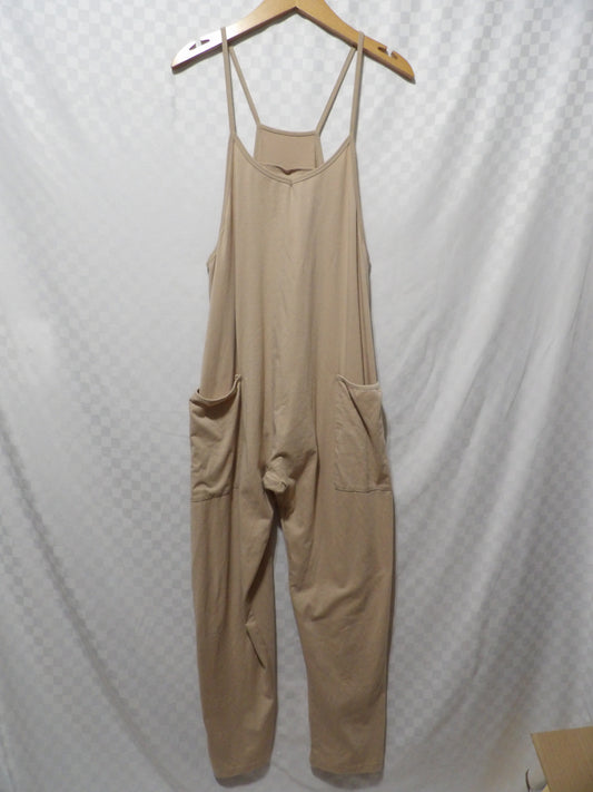 BEIGE Loose Fit Overalls | M