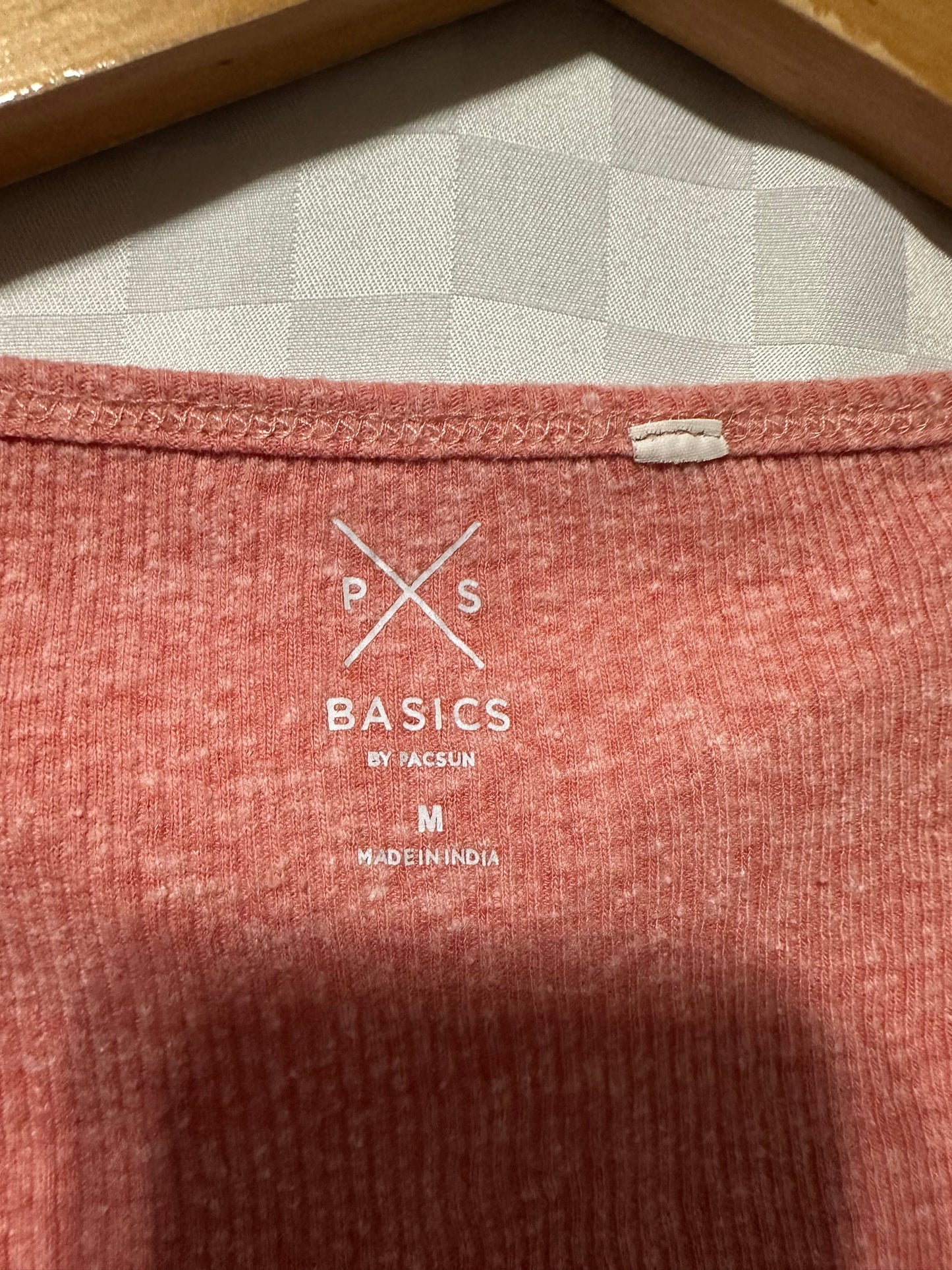 PACSUN Ribbed Coral Cropped Tank Top | M