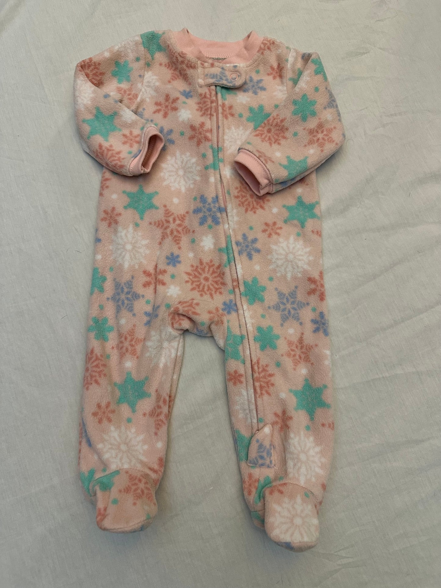 LULLABY Fleece Colorful Snowflake Sleeper | 0-3M