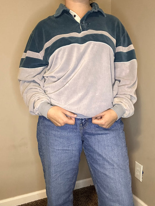 TRENT Vintage Velour Sweater | L