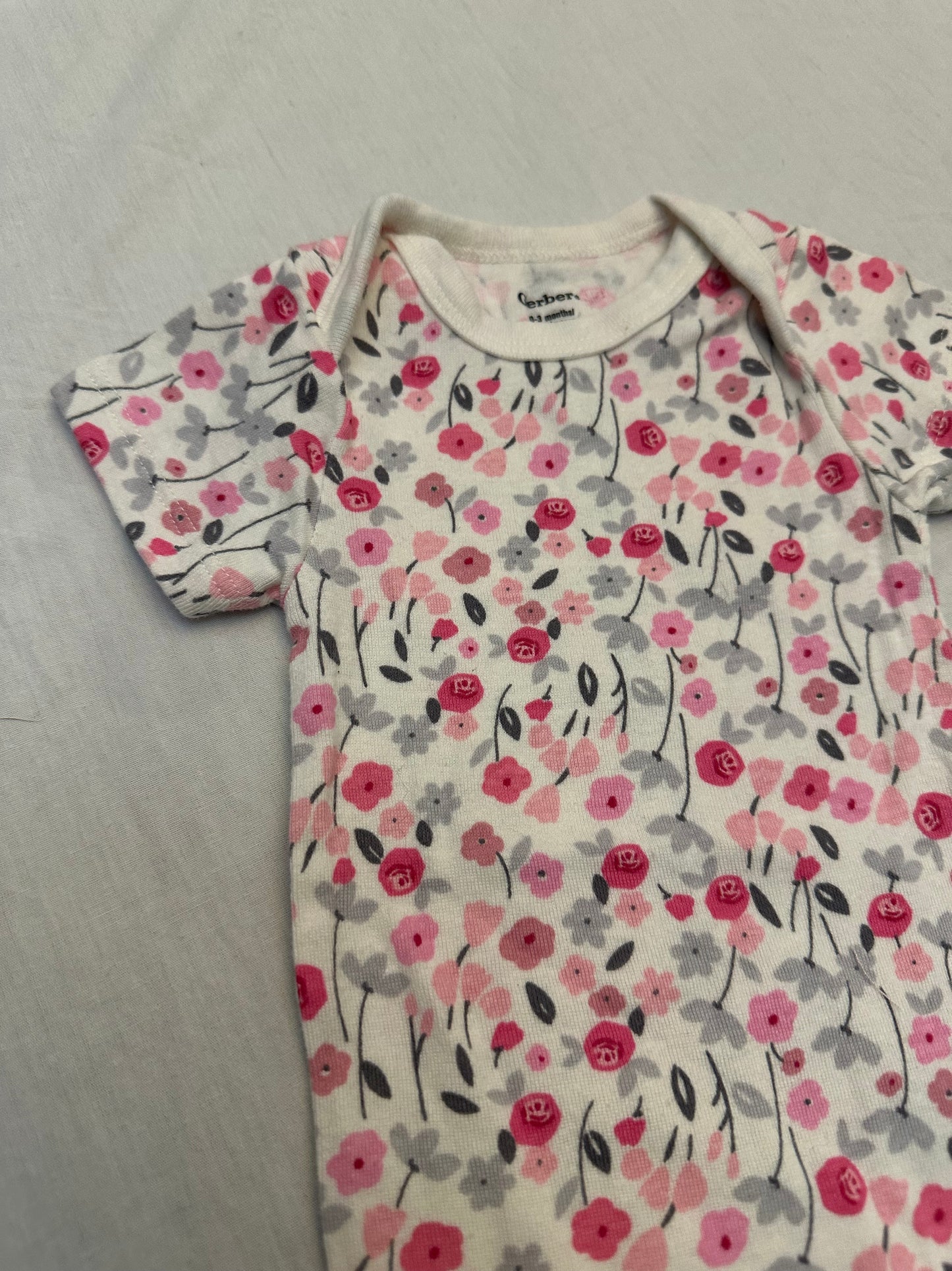 GERBER Floral Onesie | 0-3M